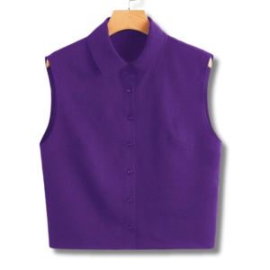 Bright Sleeveless Button Up 6