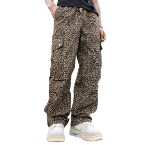 Leopard Print Straight Leg Cargo Pants 4