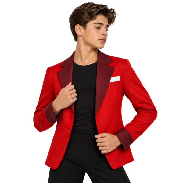 Suit Jacket – Red with White Pocket 4