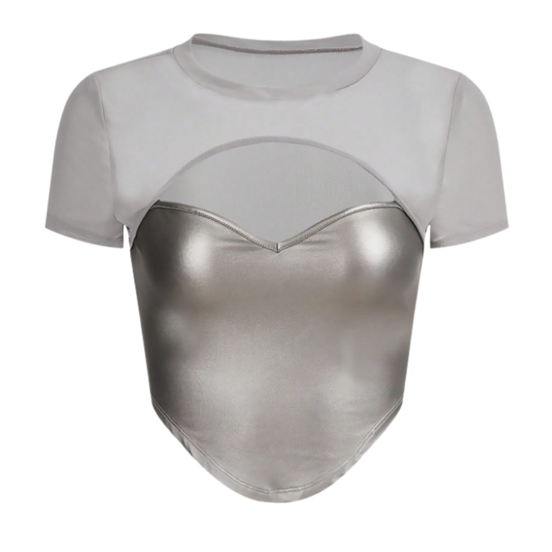 Gray Mesh and Metallic Top 4 Gray Mesh and Metallic Top 4