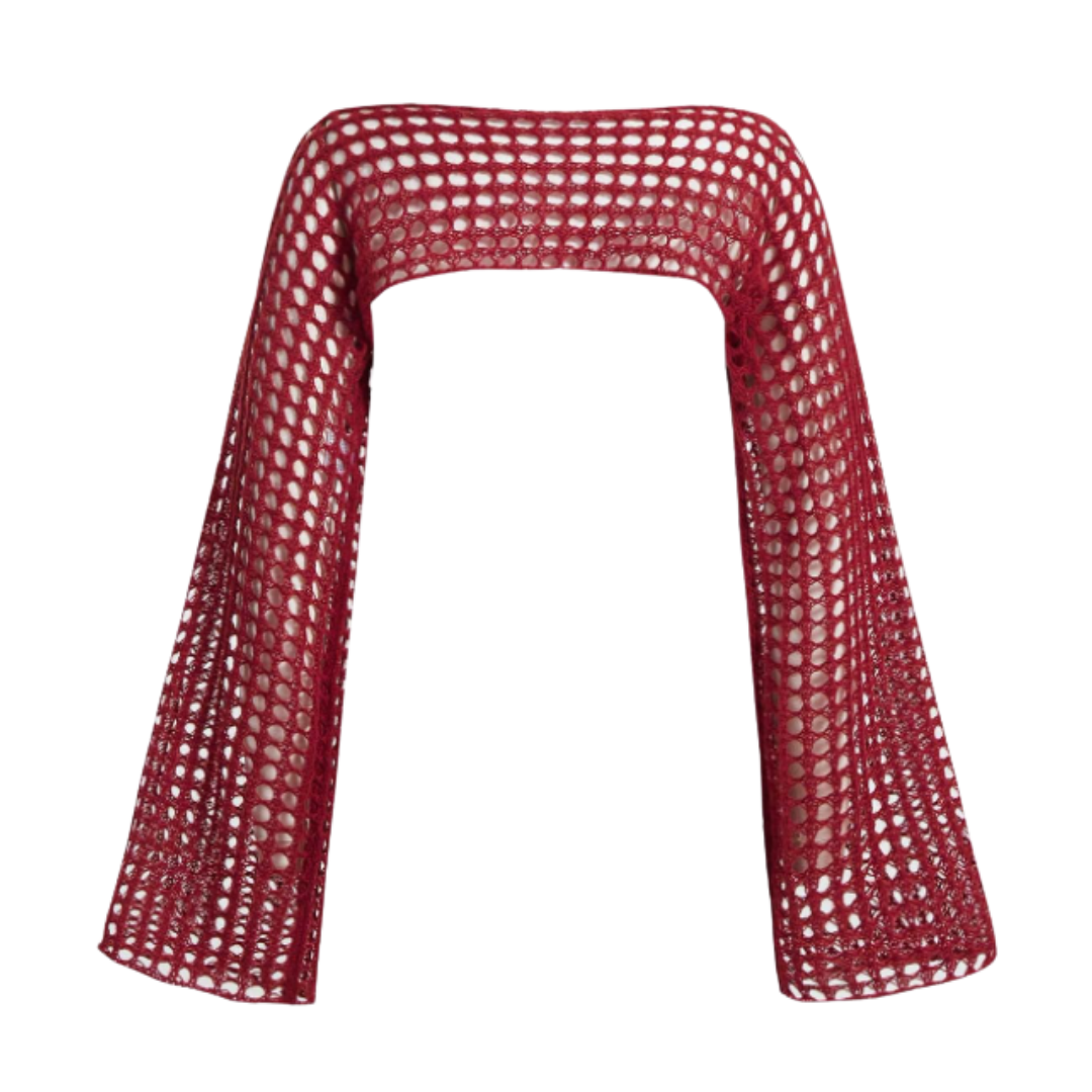 Red Cherry Loose Knit Over Sleeve 5 Red Cherry Loose Knit Over Sleeve 5