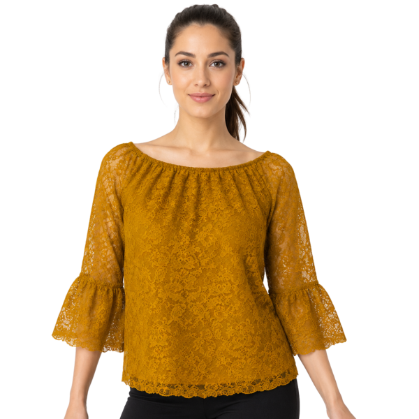 Golden Mustard Lace Top 4
