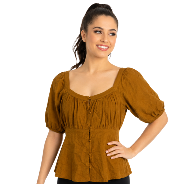 Chic Puff-Sleeve Peasant Blouse 4