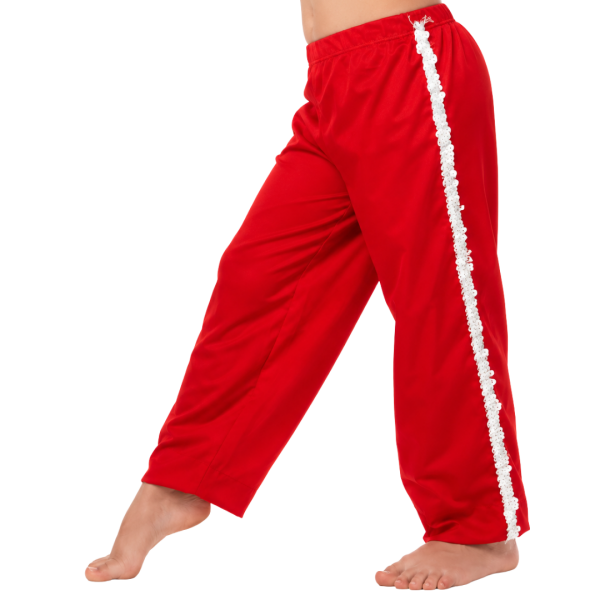 Red Sequin Stripe Cropped Pants 3