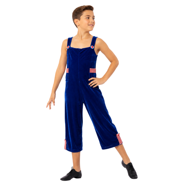 Blue Velour Overalls 4