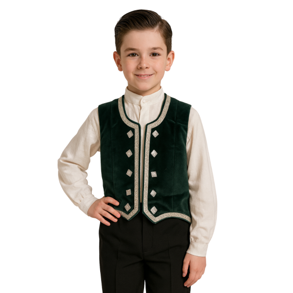 Emerald Velvet Victorian-Style Vest 3