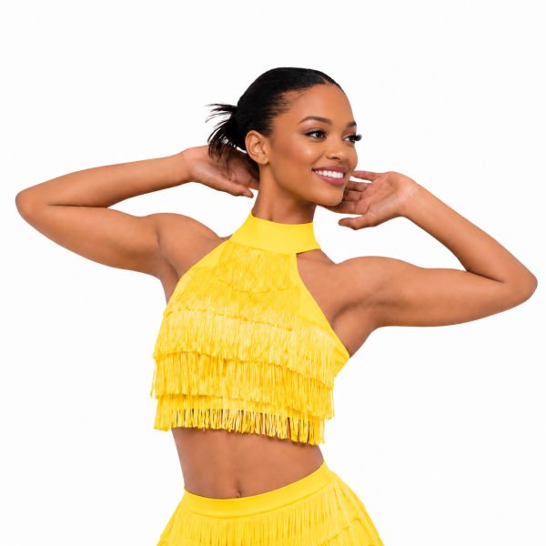 “Fringe Mock Neck Crop Top” 4