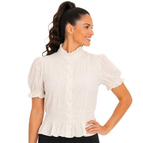 White Peplum Blouse 4