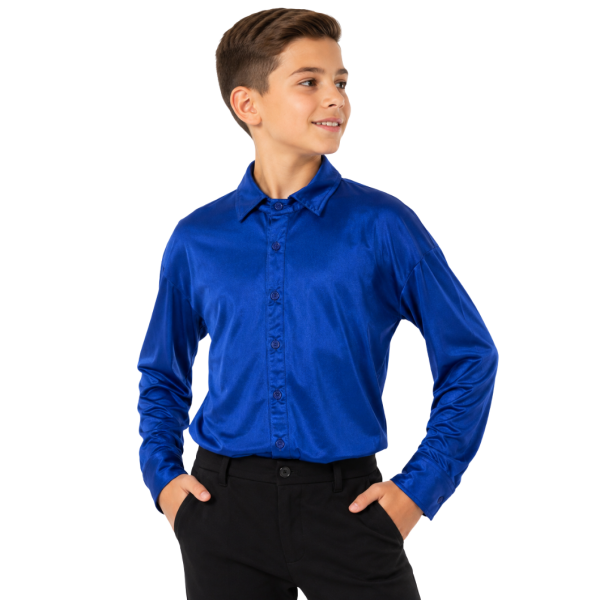 Button Up Dress Shirt – Metallic Blue 4