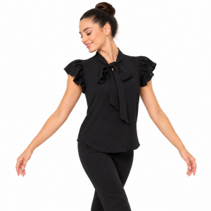 Ruffle Tie Neck Sleeveless Blouse 4