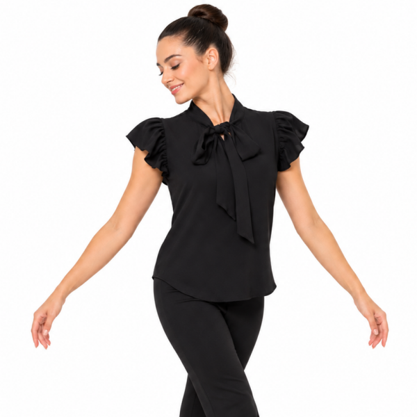 Ruffle Tie Neck Sleeveless Blouse 4