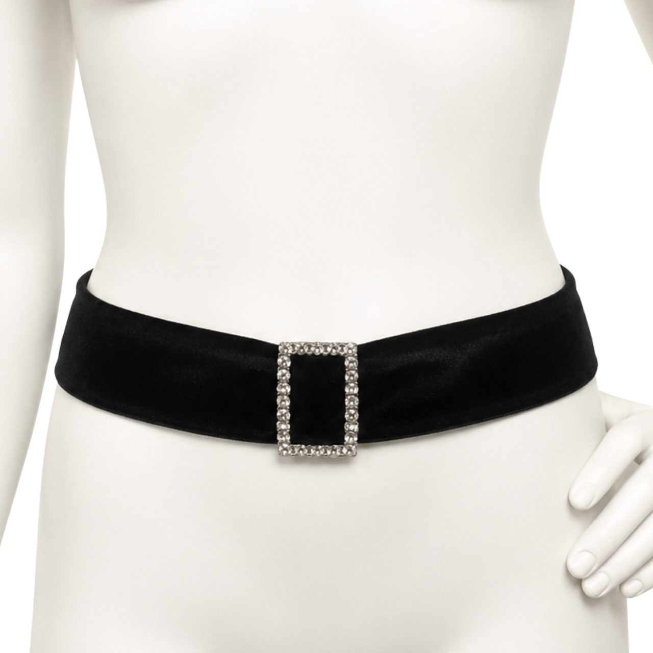 Black Velvet Rhinestone Buckle Belt 7 Black Velvet Rhinestone Buckle Belt 7