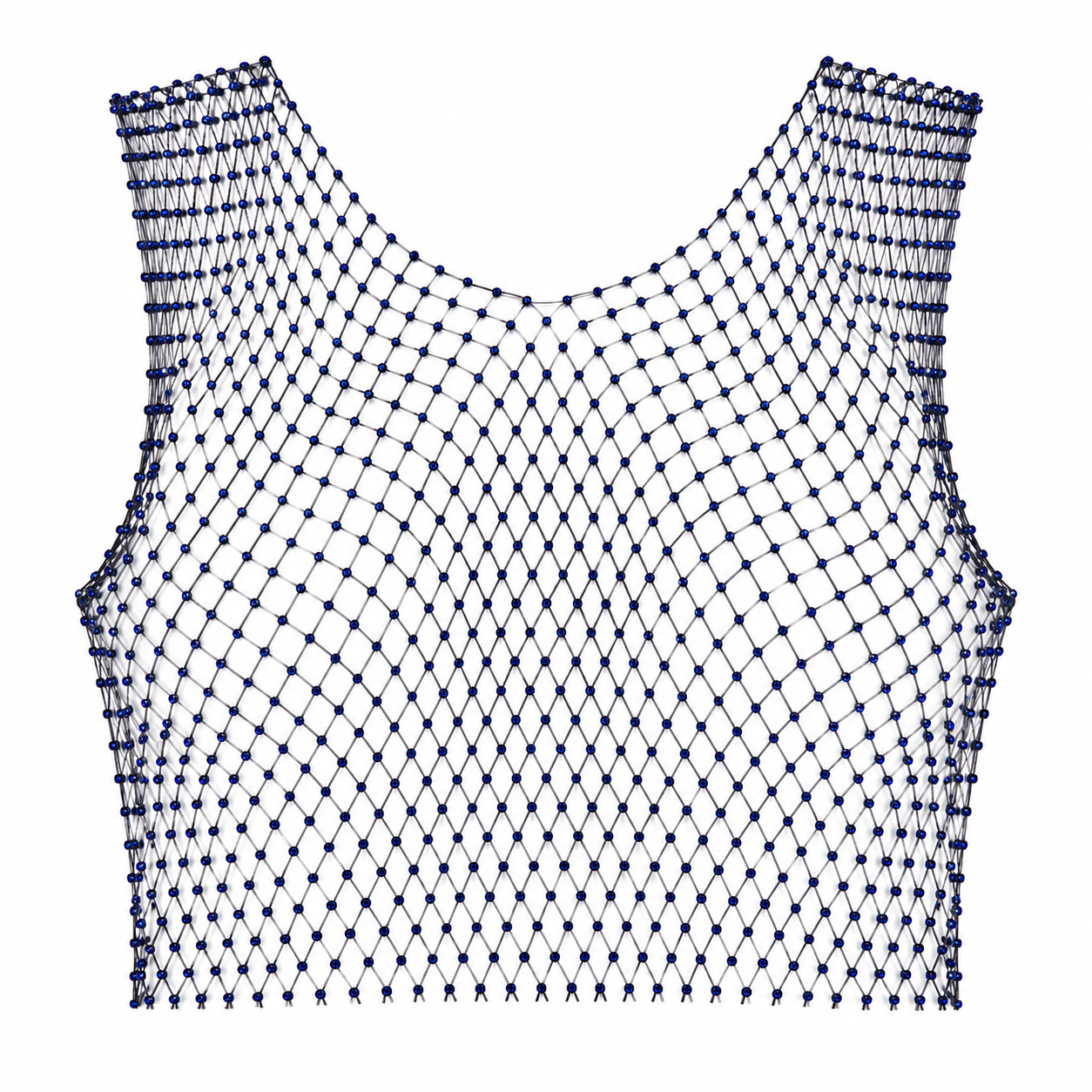 Blue Rhinestone Mesh Overshirt 4 Blue Rhinestone Mesh Overshirt 4