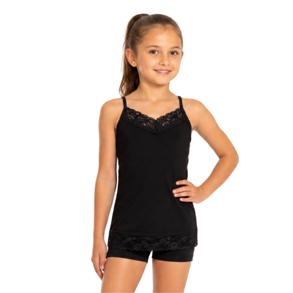 Lace Trim Tank – Black 2