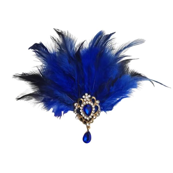 Blue Feather Gem Headpiece