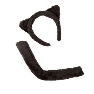 Black Faux Fur Cat Tail 2