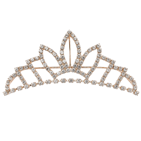 Rose Gold Rhinestoned Tiara 2