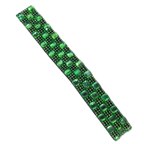 Green Rhinestoned Hair Peice 2