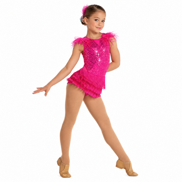 Pink sequin fringe dress, Weissman style 13147