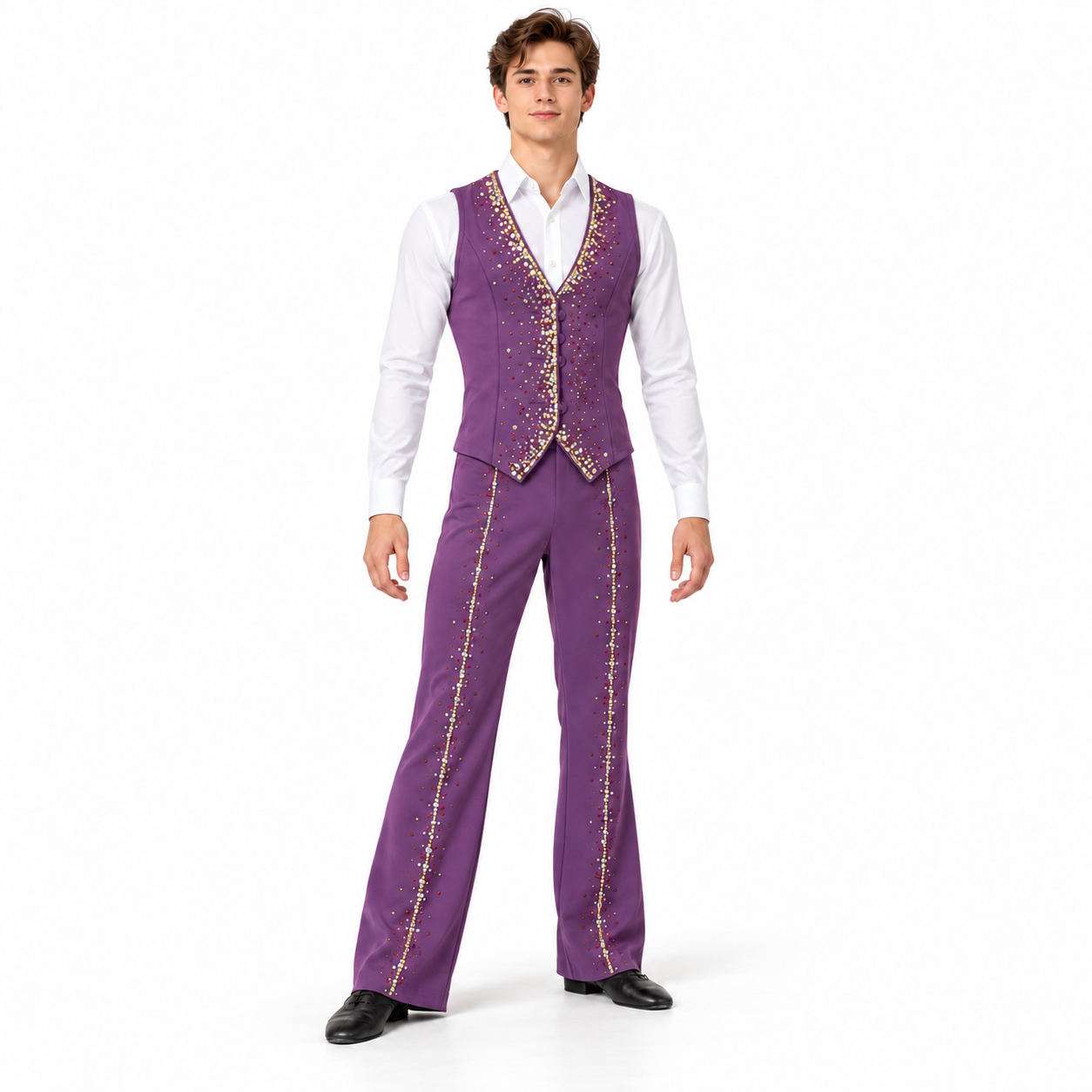 “W.D. Wheeler” – Purple Rhinestone Vest & Pants 4 “W.D. Wheeler” – Purple Rhinestone Vest & Pants 4