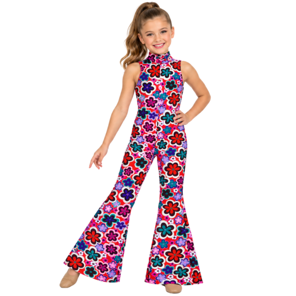 Flower Mock Neck Unitard