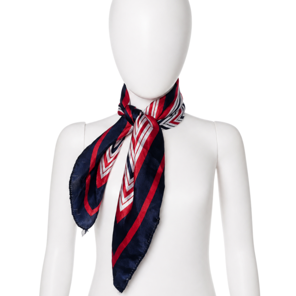Scarf – Blue Satin Striped 3