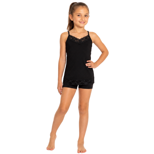 Lace Trim Tank – Black 2