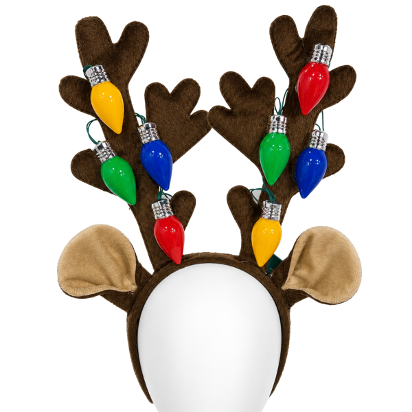 Antler Headbands – Brown with Lights 3
