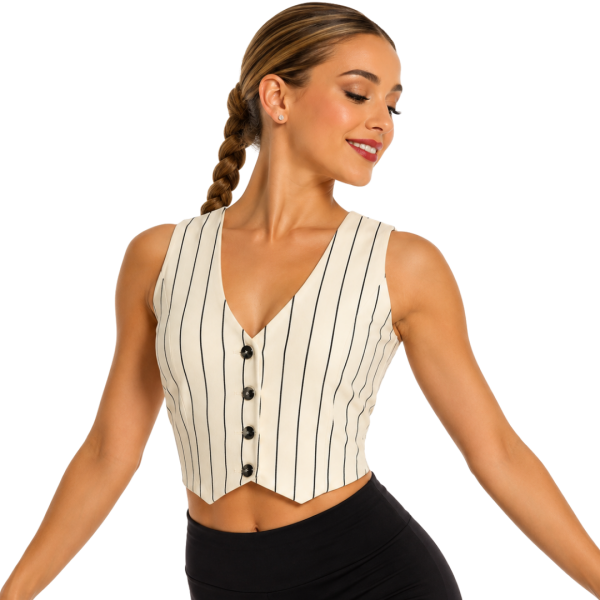 Pinstripe Cream Vest 4