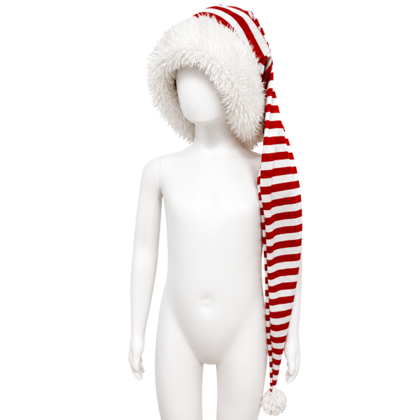 Santa Hat – Long with Red Stripes 3