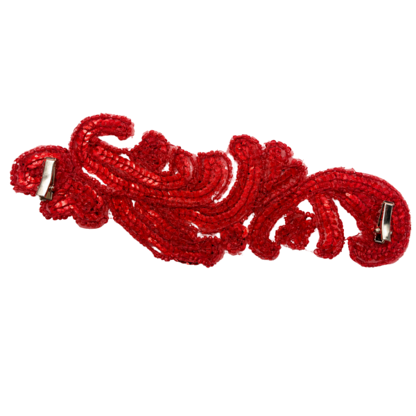 Red Beaded Sequin Applique 3