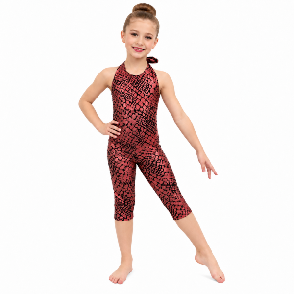 Red Snakeskin Unitard 4