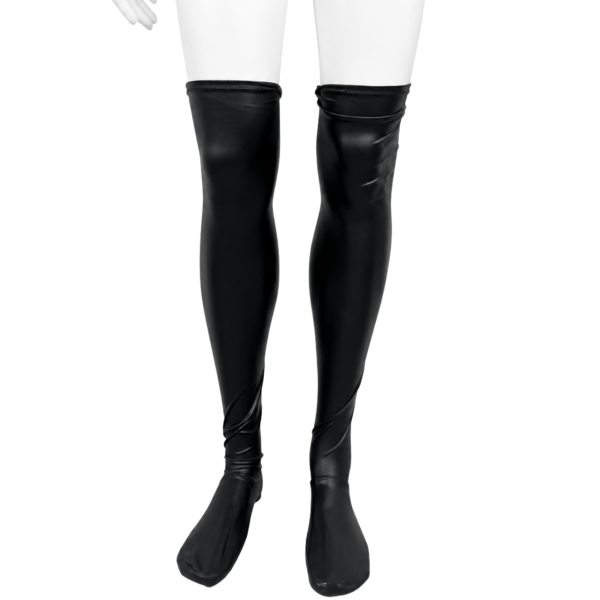 Black Metallic Knee-High Spats 4