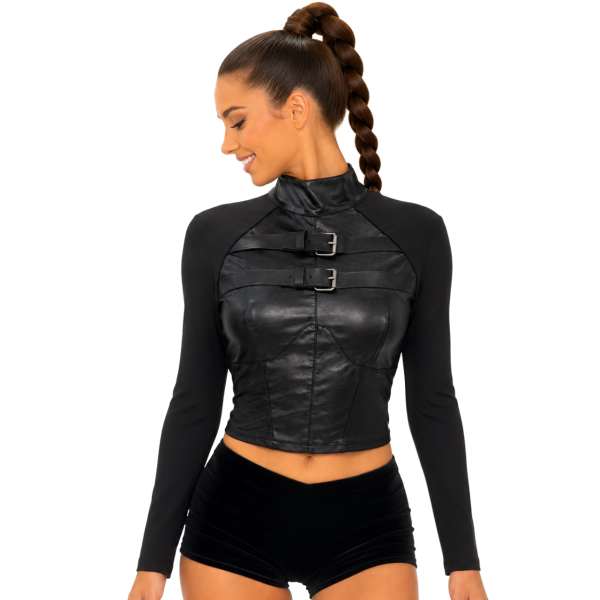 Urban Noir Buckle Crop Top 4