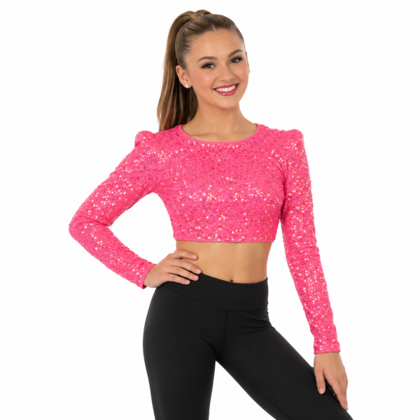 Pink Sequin Crop Top 102