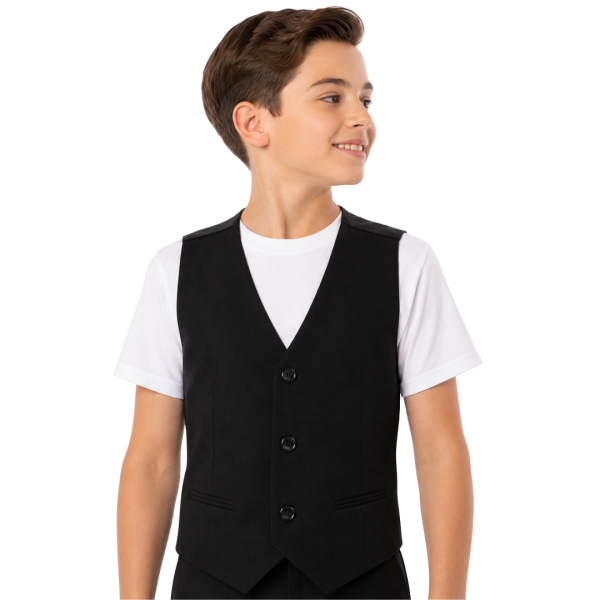 Black Satin Suit Vest 4