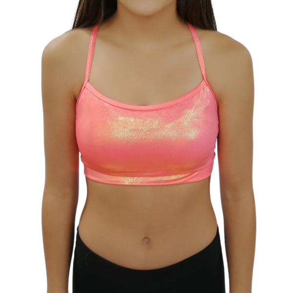 Metallic Racerback Dance Bra – Red 7