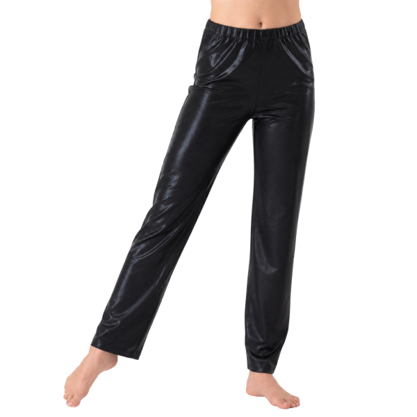 Black Metallic Wide Leg Jazz Pants 4