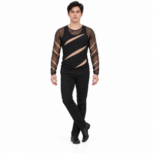 Mesh Slashed Long Sleeve Shirt 4