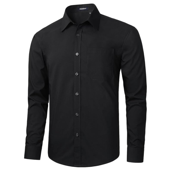 Button Up Dress Shirt – Black 75