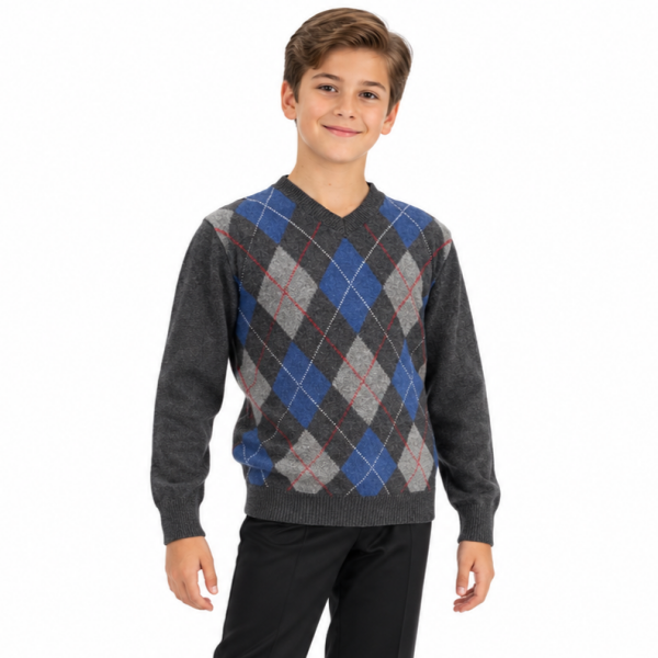 Argyle V-Neck Sweater 4