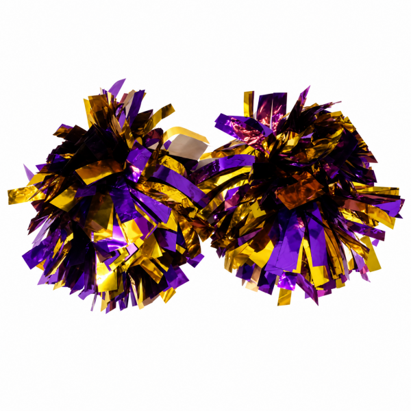 Purple & Gold Pom Poms
