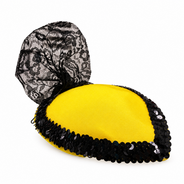 Black and Yellow Fascinator Hat 3