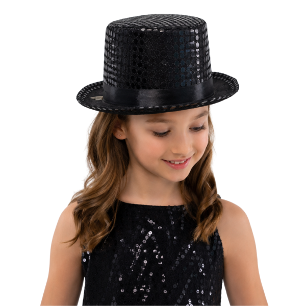Black Sequin Top Hat 99
