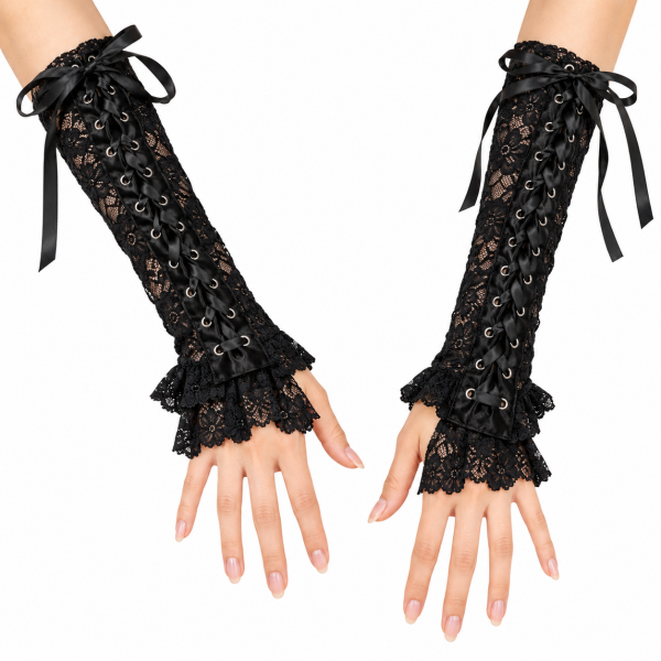 Steampunk Lace Up Gloves 3