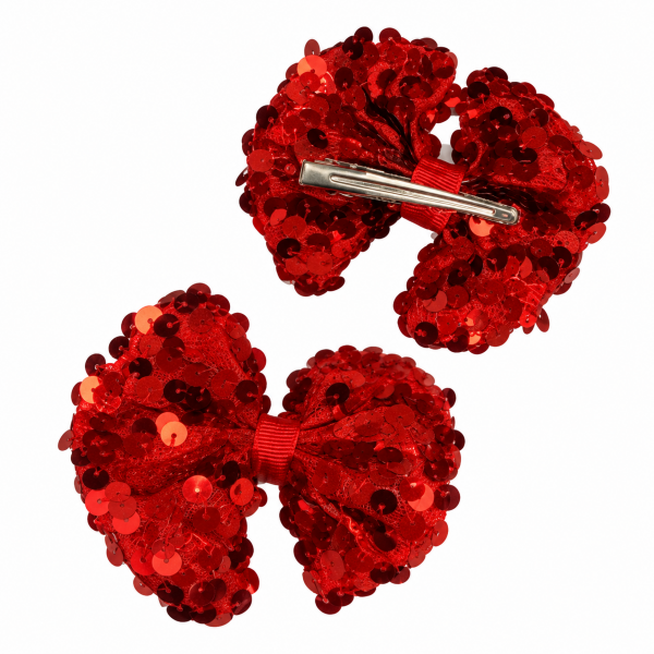 Red Sequin Bow Clip 3