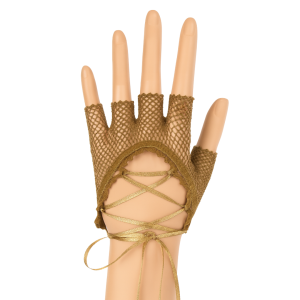 Fishnet Tie Up Biker Glove 3