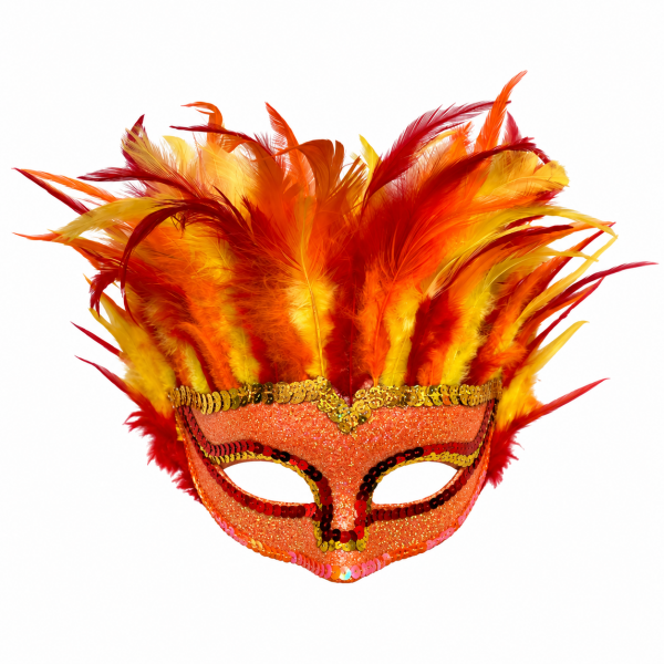 Cream & Teal Venetian Half Mask 6