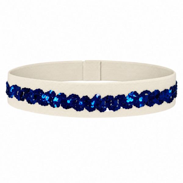 White Elastic Belt – Blue Sequin 3