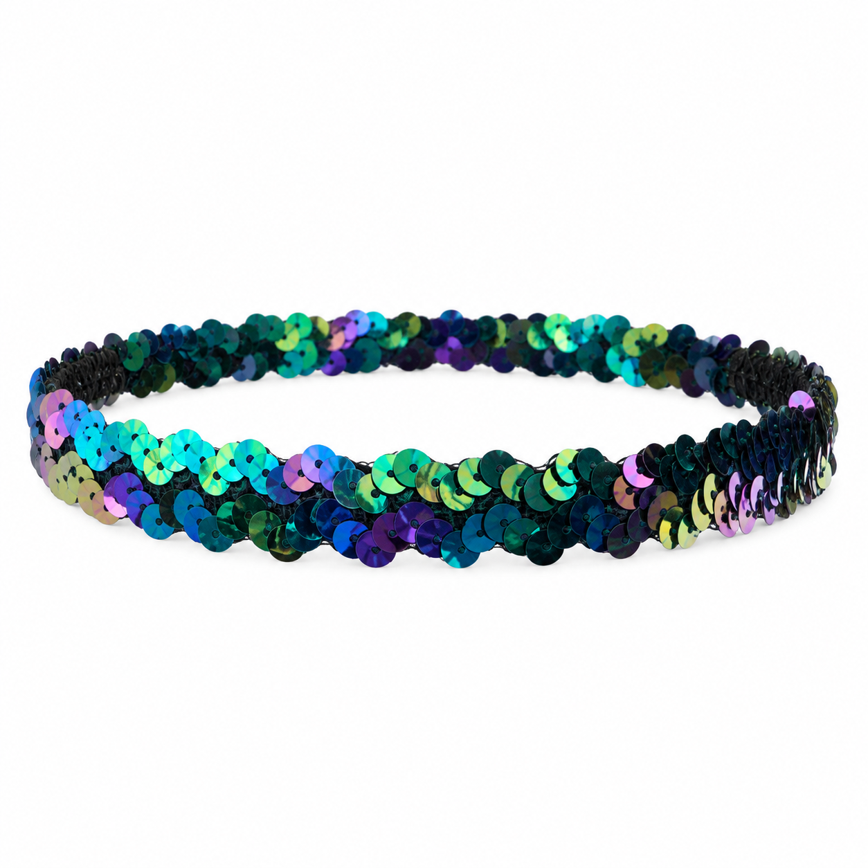 Sequin Headbands – Rainbow Dark 5 Sequin Headbands – Rainbow Dark 5